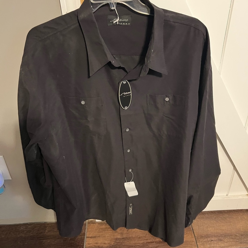 L’ Umomo by Enro Classic Black Dress Shirt